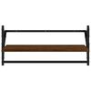 vidaXL 6 Piece Wall Shelf Set with Bars Brown Oak Engineered Wood