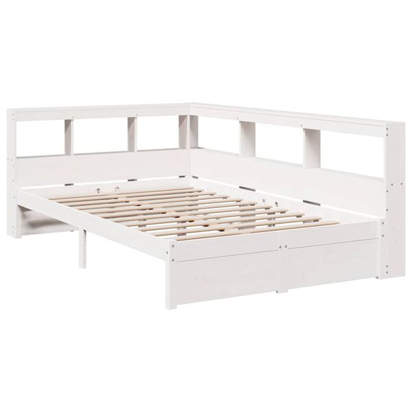 vidaXL Bookcase Bed without Mattress White 120x200 cm Solid Wood Pine