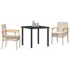 vidaXL Garden Dining Set 3 pcs Beige Poly Rattan