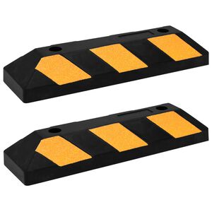vidaXL Reflective Parking Blocks 2 pcs 56x15x10 cm Rubber