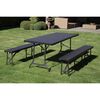 Perel Folding Bench with Wicker Pattern Black FP160R