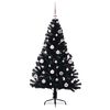 vidaXL Artificial Pre-lit Christmas Tree Black 150 cm PVC
