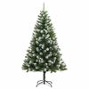 vidaXL Artificial Hinged Christmas Tree with Flocked Snow 120 cm