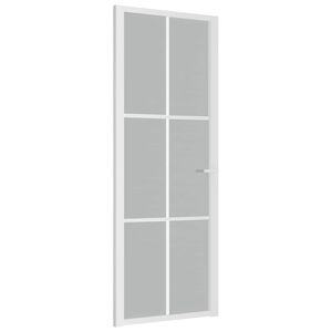 vidaXL Interior Door 76x201.5 cm White Matt Glass and Aluminium