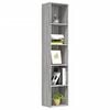 vidaXL Book Cabinet Grey Sonoma 40x30x189 cm Engineered Wood