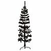 vidaXL Artificial Half Christmas Tree | Black | PVC, Steel | Slim