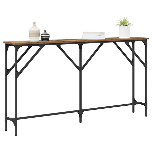 vidaXL Console Table Old Wood 140 x 23 x 75 cm