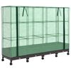vidaXL Garden Planter with Greenhouse Cover&Wheels 4 pcs Brown PP