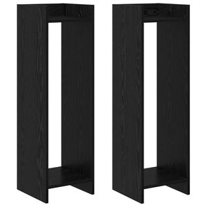 vidaXL Plant Stand Black Oak 30 x 30 x 100 cm Engineered Wood