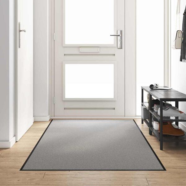 vidaXL Doormat Grey and Black 120 x 250 cm Polypropylene and vinyl