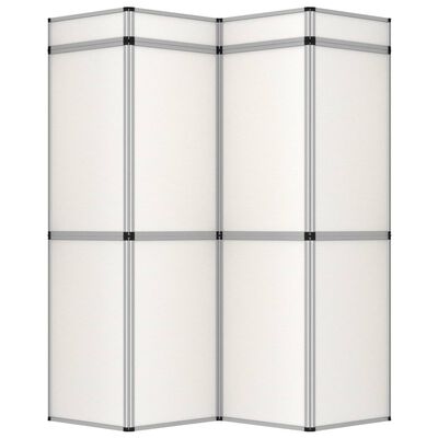 vidaXL 12-Panel Folding Exhibition Display Wall 242x200 cm White