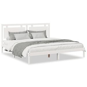 vidaXL Extra Long Bed Frame without Mattress&nbsp;White 200x220 cm Solid Wood