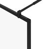 vidaXL Walk-in Shower Wall Black 80 x 195 x 0.5 cm Glass and Aluminium