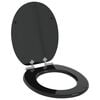 vidaXL Toilet Seat 2 pcs Black 44 x 38 cm MDF board