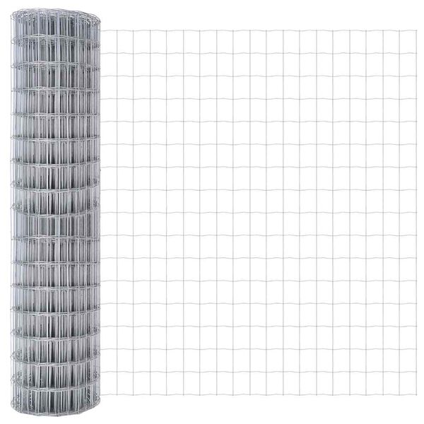 vidaXL Euro Fence Silver 1.2 x 25 m Hot dip galvanized iron