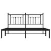vidaXL Metal Bed Frame without Mattress with Headboard Black 183x213cm