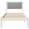 vidaXL Bed Frame with Headboard Light Grey 80 x 200 cm Solid Pine Wood