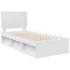 vidaXL Bed Frame with Headboard White 75 x 190 cm Solid Pine Wood