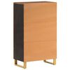 vidaXL Highboard Brown and Black 60x33.5x100 cm Solid Wood Mango