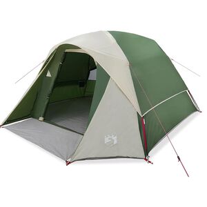 vidaXL Camping Tent Cabin 4-Person Grey and Orange Waterproof