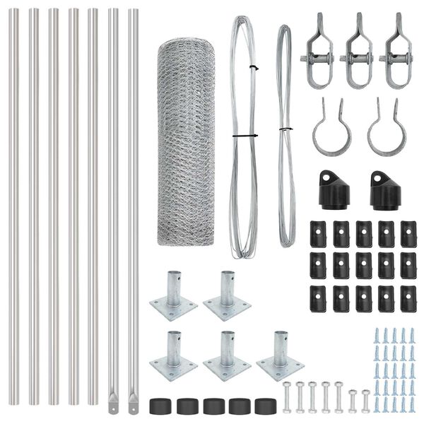 vidaXL Fence Post Silver 10 x 0.6 m (13 mm mesh) Steel