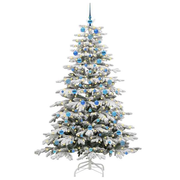 vidaXL Artificial Hinged Christmas Tree White 210 cm PE and PVC