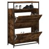 vidaXL Shoe Cabinet Smoked Oak 75x34x112 Engineered Wood