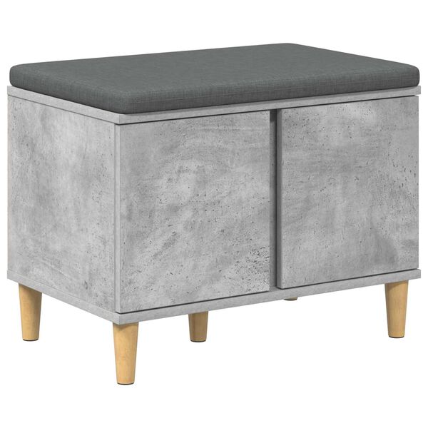 vidaXL Hall Bench with Cushion with Door Concrete Grey 60 x 38 x 46 cm