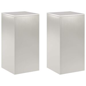 vidaXL Plant Stand 2 pcs Silver 30 x 30 x 60 cm Steel