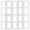 vidaXL Room Divider 5 Panels White Solid Wood Paulownia