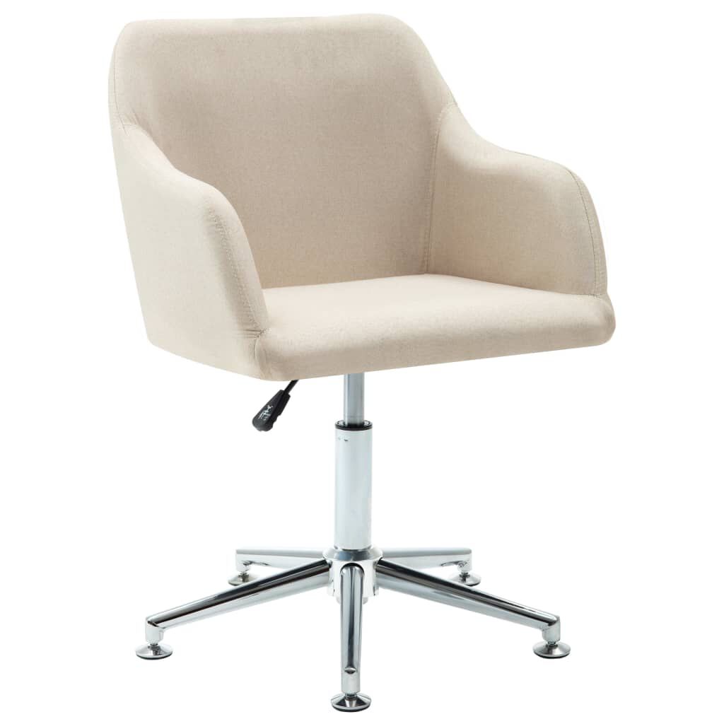 vidaXL Swivel Office Chair Cream Fabric vidaXL