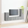 vidaXL TV Cabinet Set Wall-mounted 3 pcs Grey Sonoma Engineered Wood