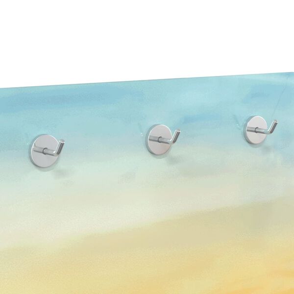 vidaXL Wall Mounted Coat Rack 125x50 cm Tempered Glass Sunshine Lake