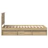 vidaXL Bed Frame with Headboard Sonoma Oak 90 x 190 cm Solid Pine Wood