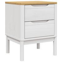 vidaXL Bedside Cabinet FLORO White 45x39x57 cm Solid Wood Pine