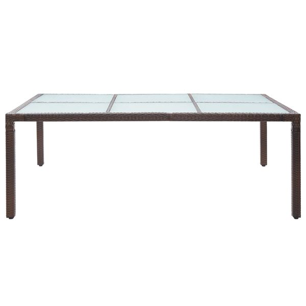 vidaXL Outdoor Dining Table Brown 200x150x74 cm Poly Rattan