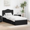 vidaXL Bed Frame with Headboard Black 100 x 200 cm Engineered Wood