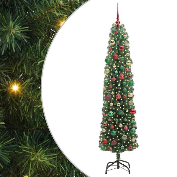 vidaXL Artificial Christmas Tree with 300 LEDs with Stand Green 210 cm