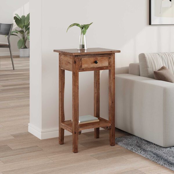 vidaXL Plant Stand with Drawer Brown 34 x 25 x 52 cm Mahogany Wood