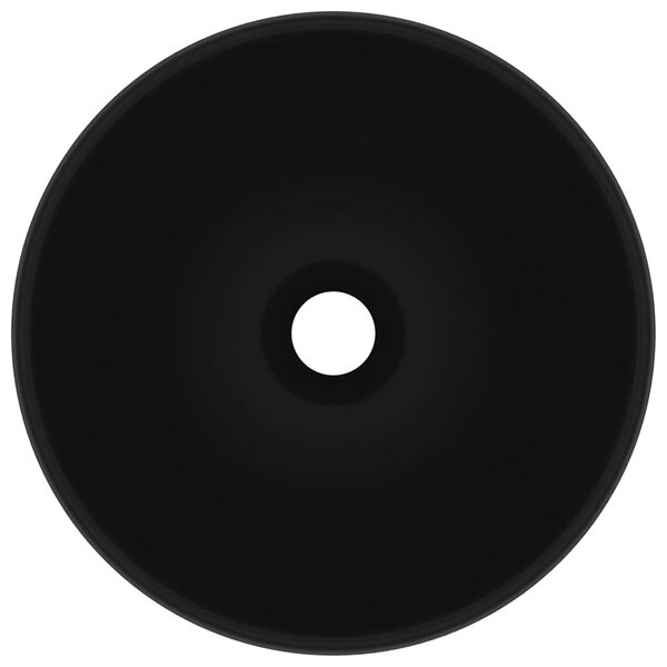 vidaXL Luxury Bathroom Basin Round Matt Black 32.5x14 cm Ceramic
