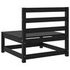 vidaXL Garden Middle Sofas 3 pcs Black Solid Wood Pine