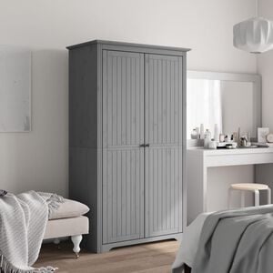 vidaXL Wardrobe "BODO" Grey 99x53,5x173 cm Solid Wood Pine