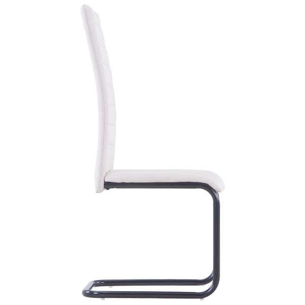 vidaXL Cantilever Dining Chairs 2 pcs Cream Fabric