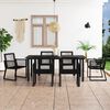vidaXL 7 Piece Outdoor Dining Set PVC Rattan Black