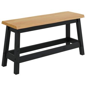 VidaXL Dining Bench EKAI Black 91.5 x 29 x 45.5 cm Solid Pine Wood