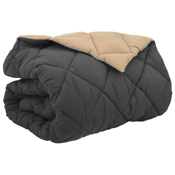 vidaXL Winter Duvet Anthracite and Taupe 220 x 200 cm Microfiber