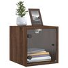 vidaXL Bedside Cabinets with Glass Doors 2 pcs Brown Oak 35x37x35 cm