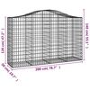 vidaXL Arched Gabion Baskets 8 pcs 200x50x120/140 cm Galvanised Iron