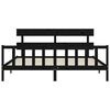 vidaXL Bed Frame without Mattress Black Super King Size Solid Wood Pine