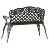 vidaXL Garden Bench 108 cm Cast Aluminium Green